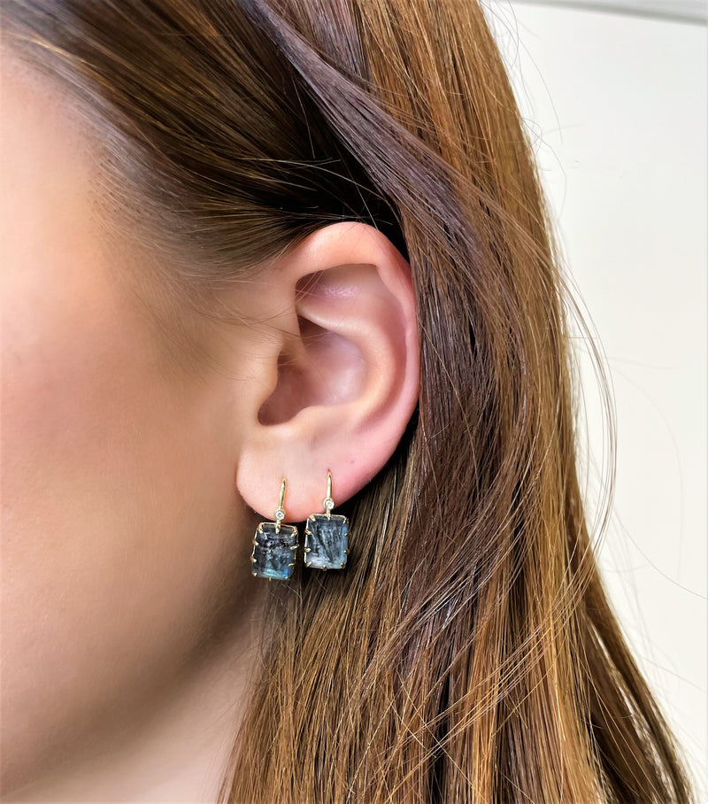 Yellow Gold Labradorite Earrings (Online Exclusive)