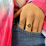 yellow gold delicate diamond ring