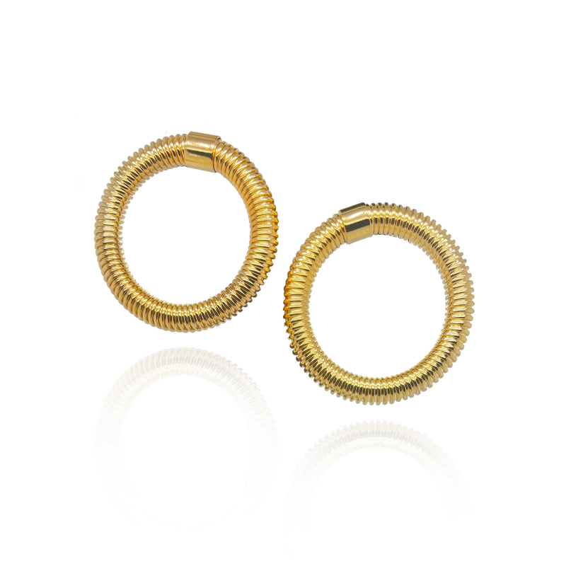 Gold Plated Coil Circle Earrings