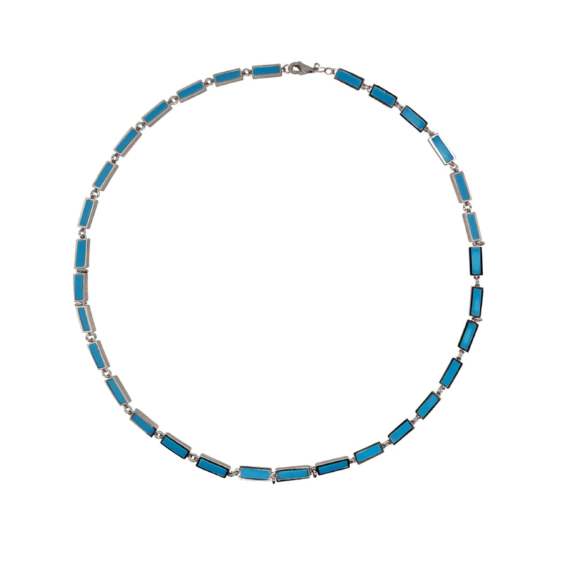 Turquoise Rectangular Layering Chain Necklace