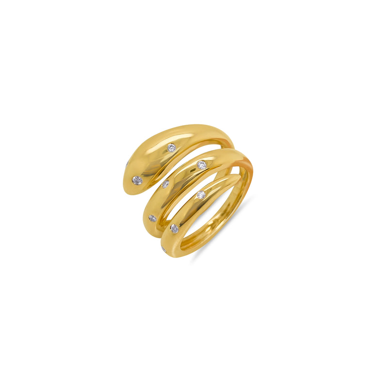 Yellow Gold Diamond Snake Ring *ONLINE EXCLUSIVE*
