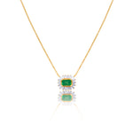 Yellow Gold Baguette Diamond & Emerald Necklace *ONLINE EXCLUSIVE*