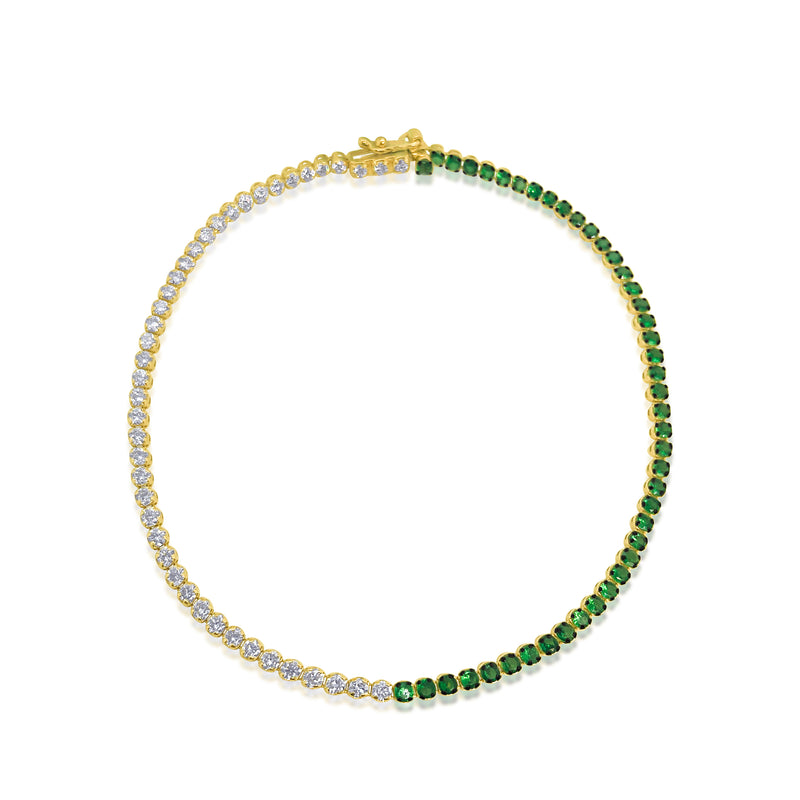 .92cts Yellow Gold Diamond and Emerald Bracelet *ONLINE EXCLUSIVE*