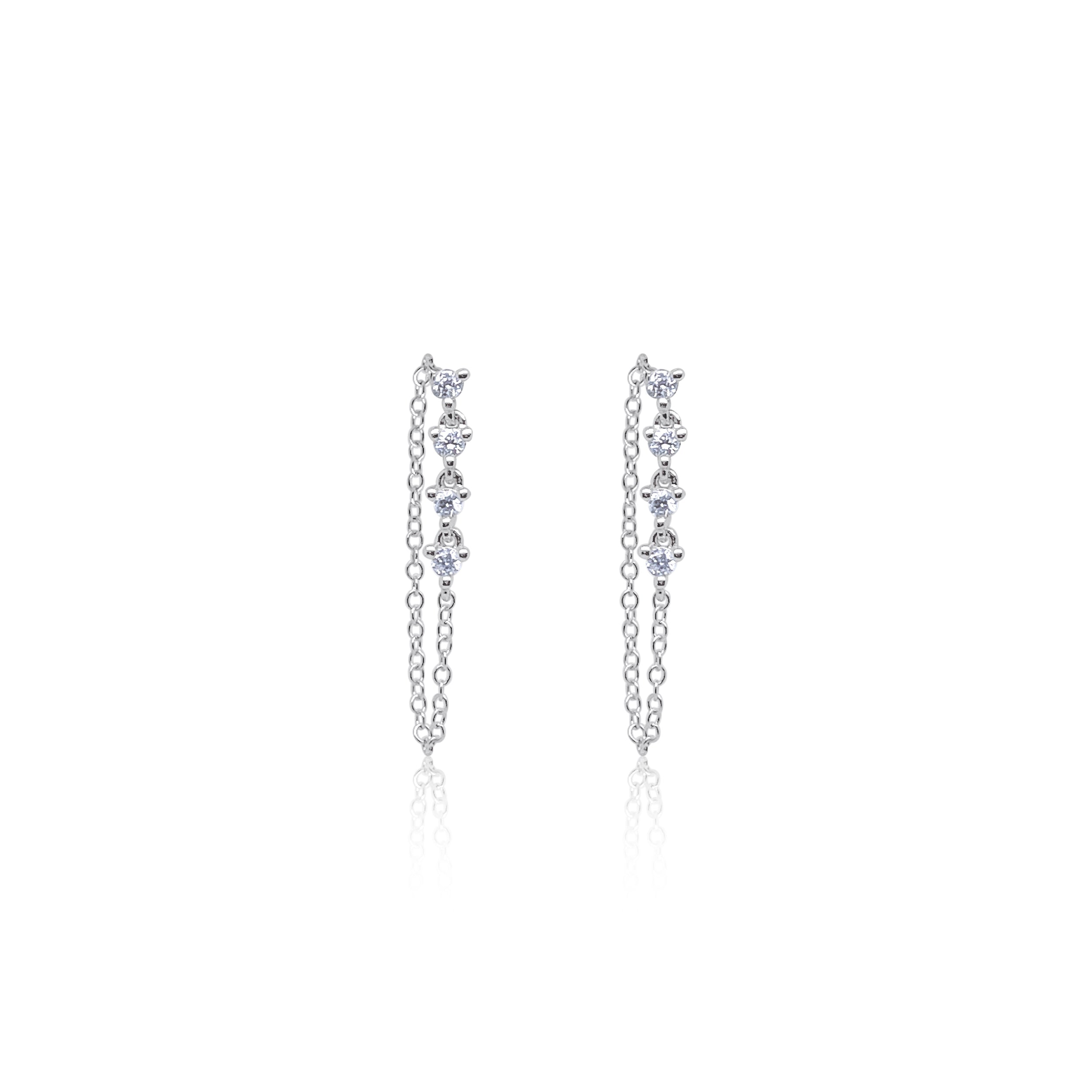 white gold diamond drop earrings 
