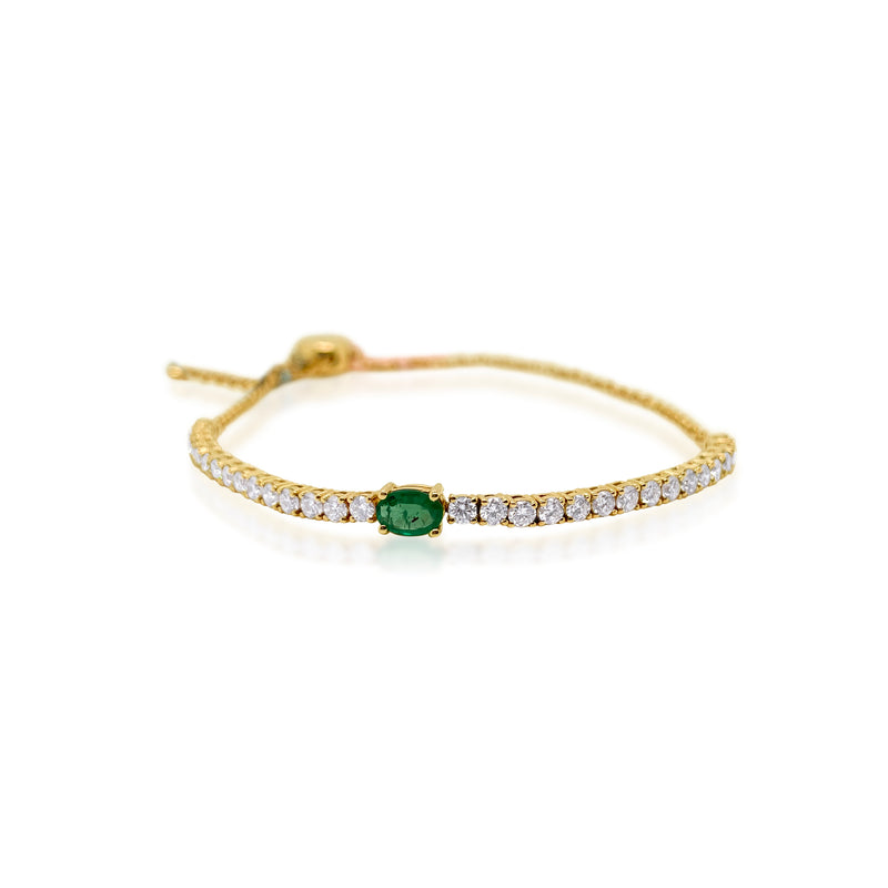 14K Gold Natural Emerald Tennis Bracelet Natural Round Cut Emerald Tennis  Bracelet Chain Green Emerald Bracelet Gold With Box Clasp Gift - Etsy
