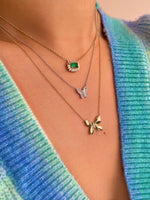 Yellow Gold Baguette Diamond & Emerald Necklace *ONLINE EXCLUSIVE*