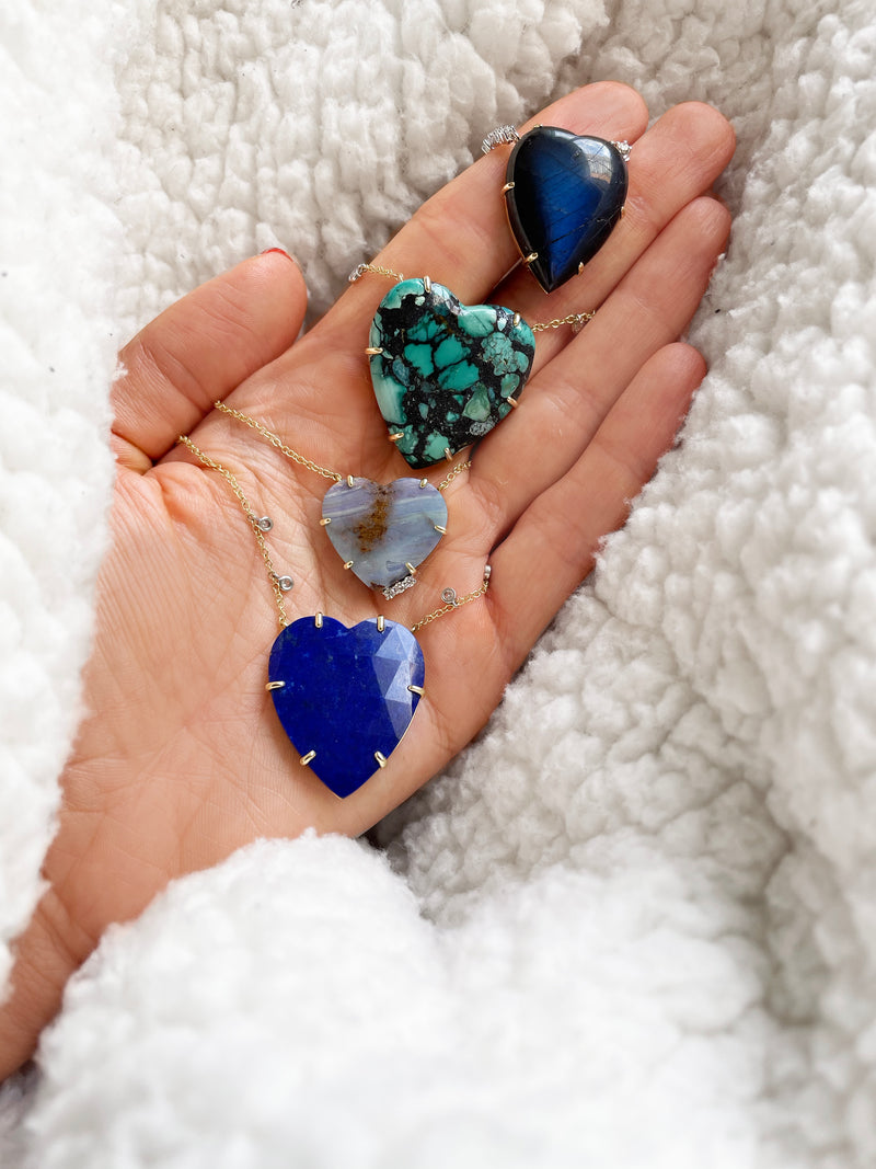 Labradorite Heart Necklace | Limited Edition