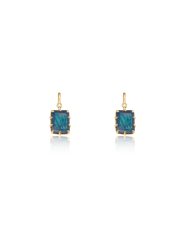 Yellow Gold Labradorite Earrings (Online Exclusive)