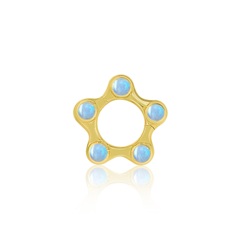 Yellow Gold Opal Charm Holder