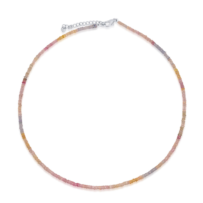 Multi Color Sapphire Necklace - Various 2.00 Ct. - 18K Yellow Gold #J7613