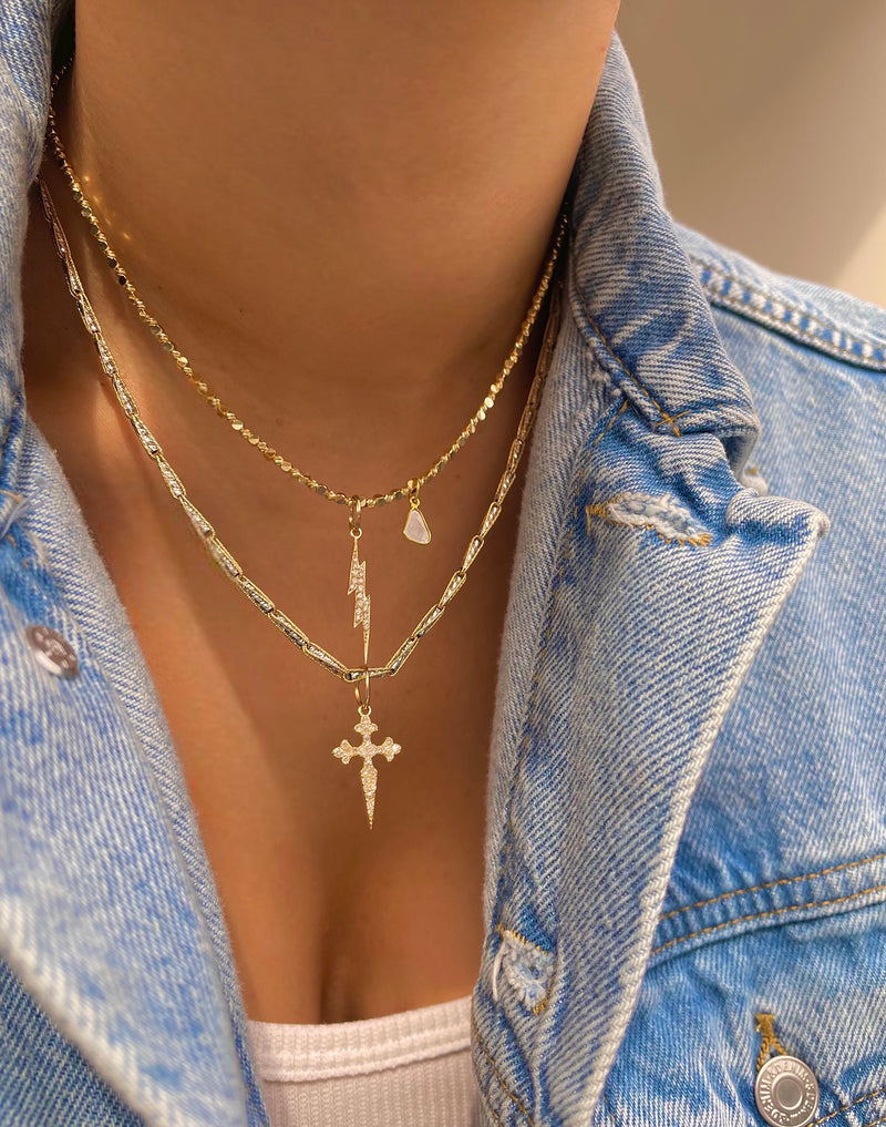 Yellow Gold Diamond Cross