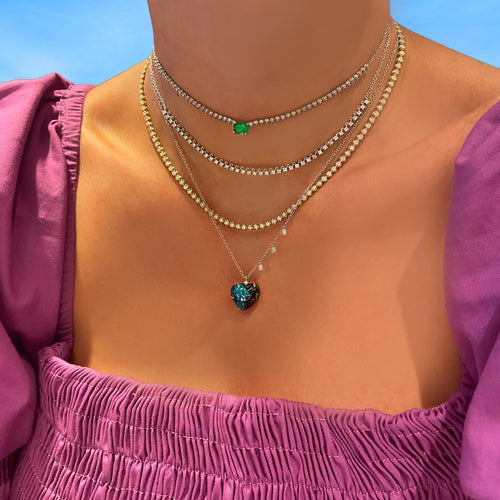 Emerald and Diamond Tennis Choker