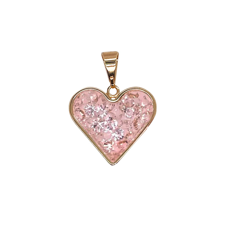 Crystal filled Heart Shaker Charm