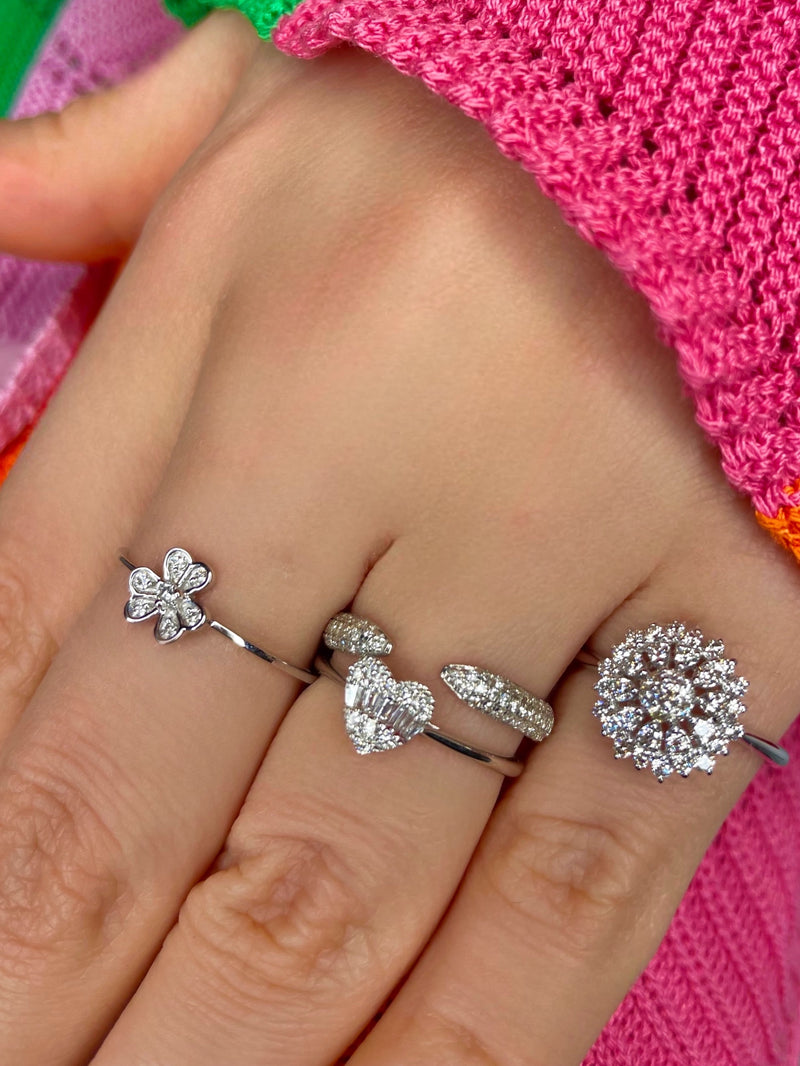 Dainty White Gold Flower Ring