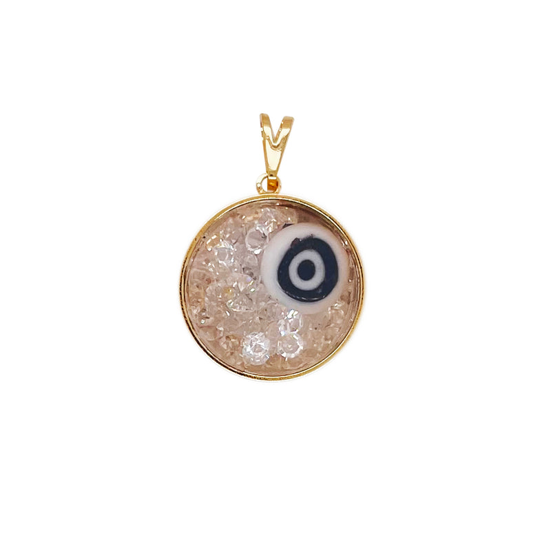 Black and White Evil Eye Bead Shaker Charm
