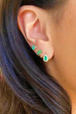 Emerald and Diamond Dagger Studs