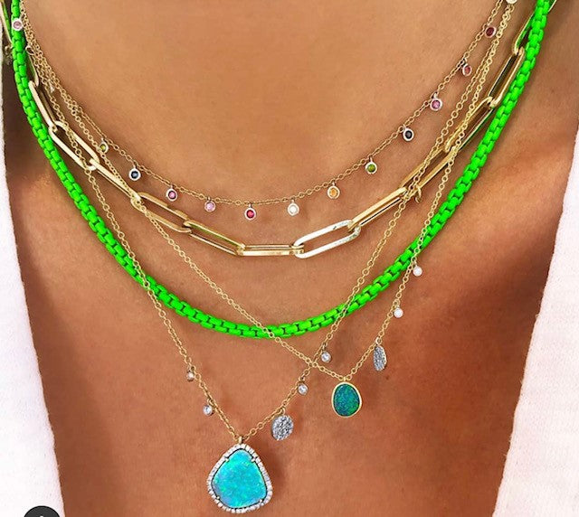 Neon Green Chain Necklace