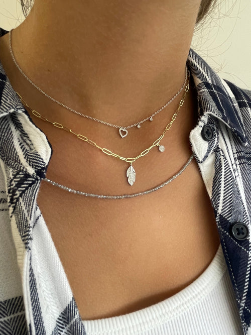 Dainty White Gold Heart Necklace