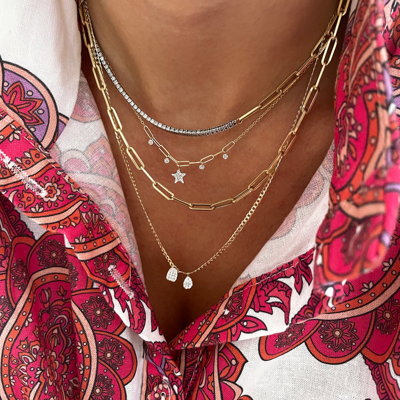 Half and Half Diamond Necklace
