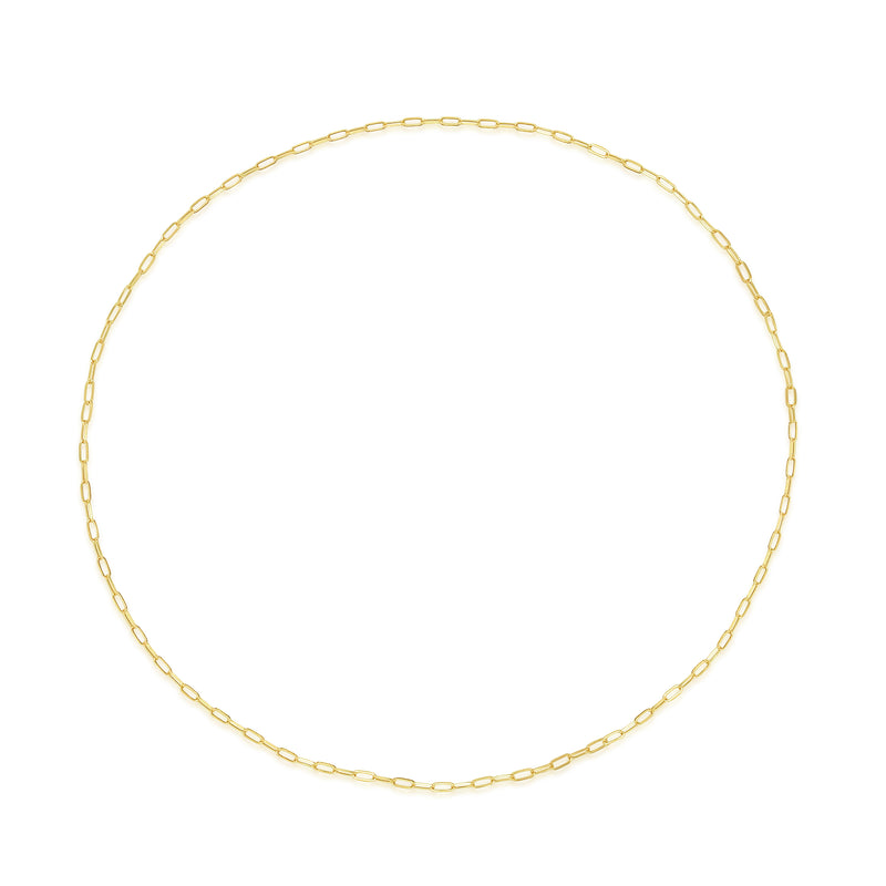 Dainty Yellow Gold Paperclip Layering Necklace