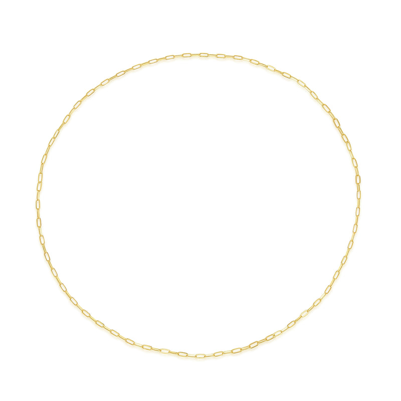 Dainty Yellow Gold Paperclip Layering Necklace