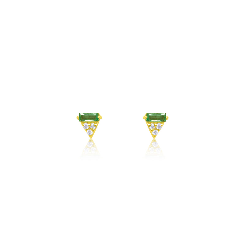 Emerald and Diamond Dagger Studs