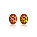 Oversized Yellow Gold and Diamond Flower Clip-On Earrings