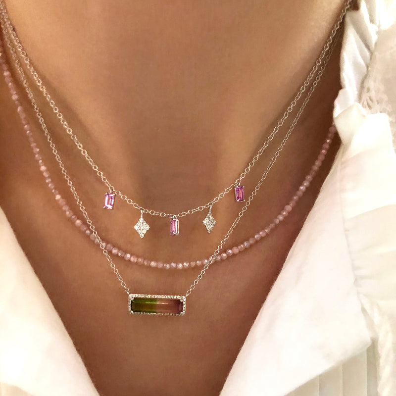 Dainty Rose Quartz Layering Necklace