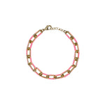Alternating Pink Paperclip Chain Bracelet