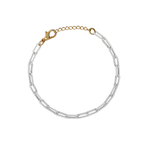 white paperclip chain bracelet