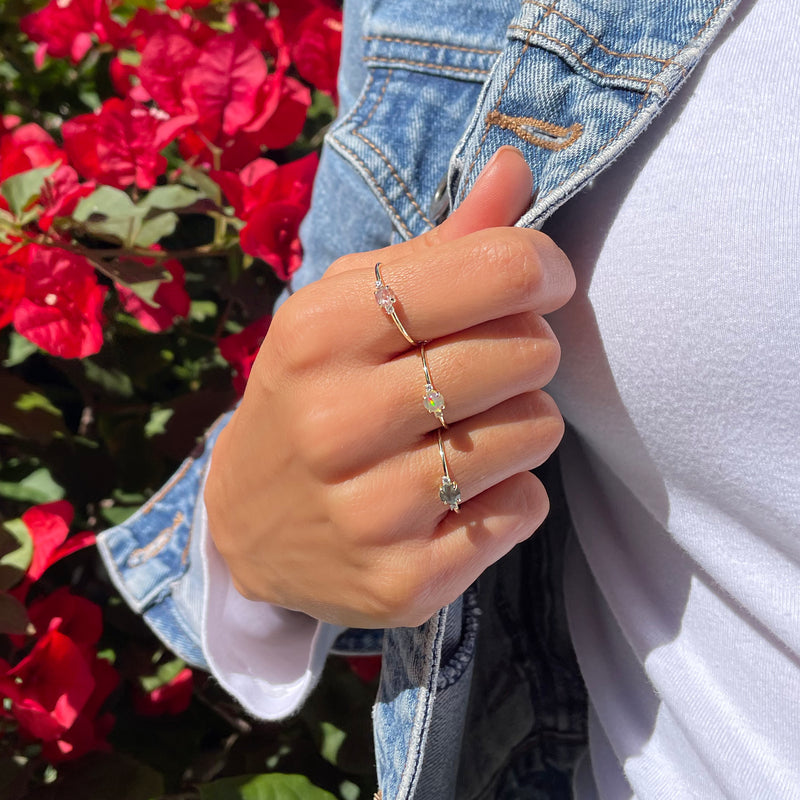 yellow gold white opal and diamond ring