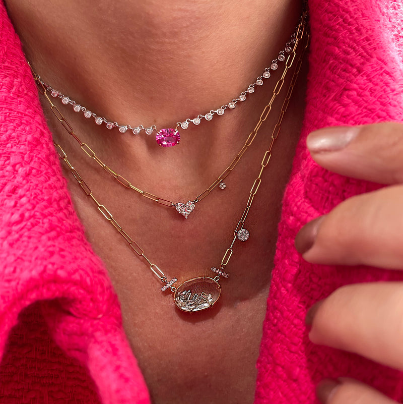 diamond pink necklace