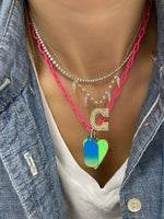 Pink Paperclip Chain Necklace