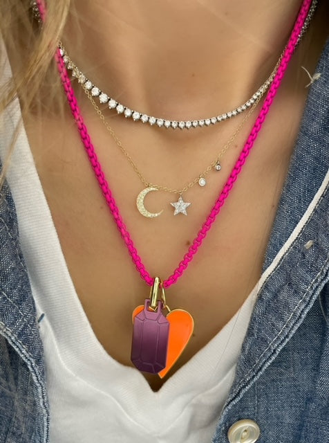 Purple and Pink Ombre Tag Charm

