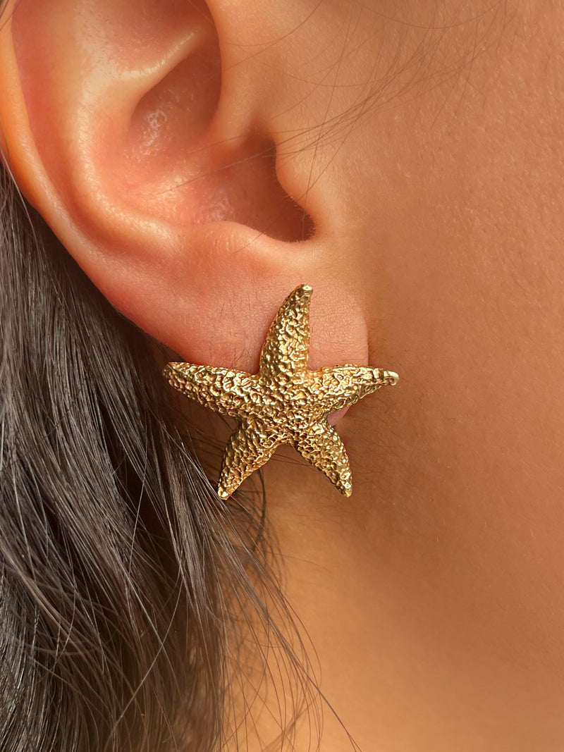 Yellow Gold Starfish Studs