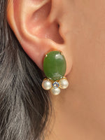 Pearl and Jade Vintage Earrings
