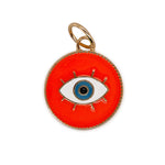 Orange Enamel Evil Eye Charm