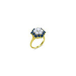 Diamond and Sapphire Floral Ring