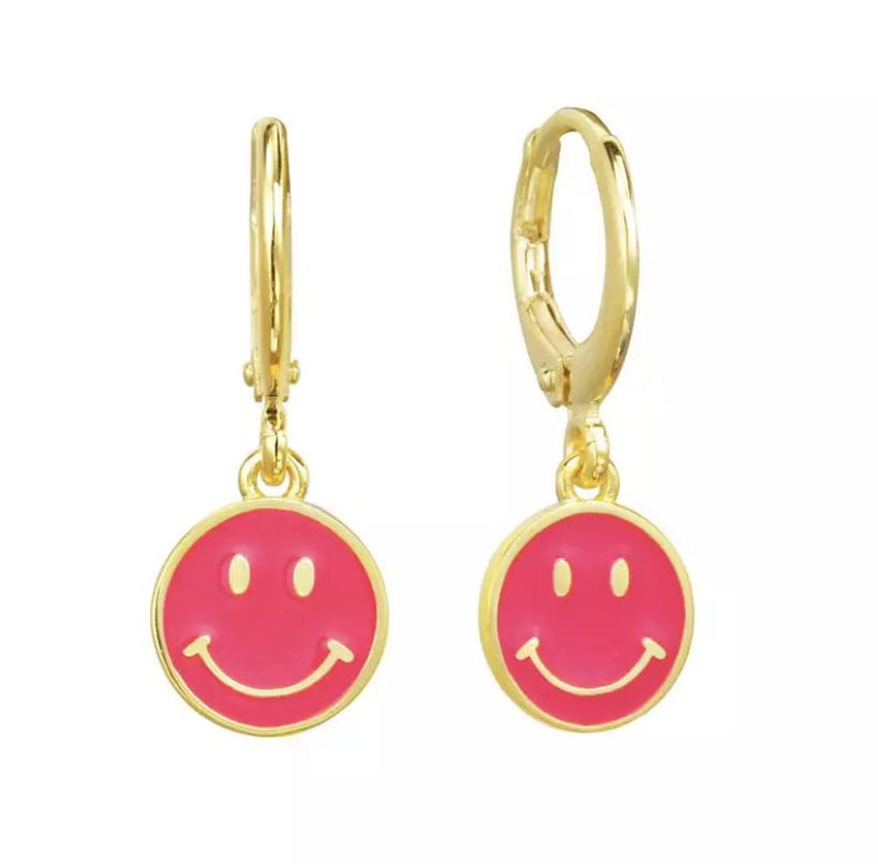 Pink Enamel Smiley Heart Ring