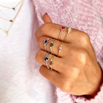 Yellow Gold Diamond and Blue Sapphire Band
