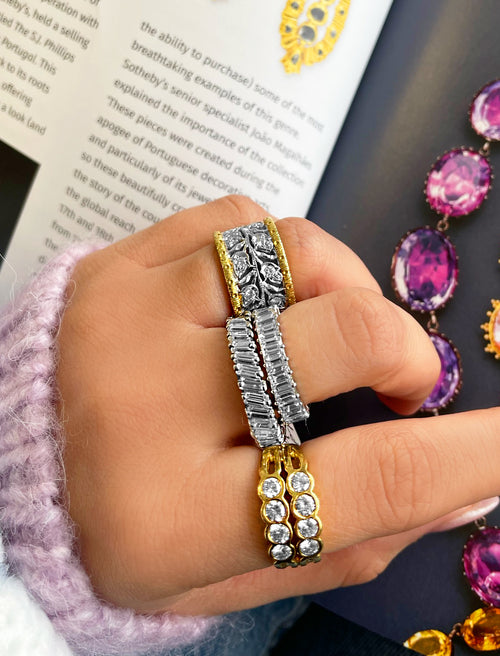 Yellow Gold Vintage Filigree Vine Motif Diamond Ring