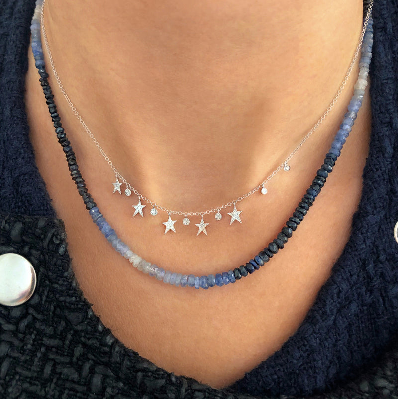 Sapphire shop bead necklace