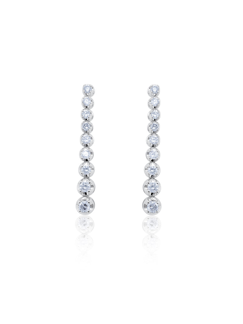 Graduated Diamond Tennis Earrings
