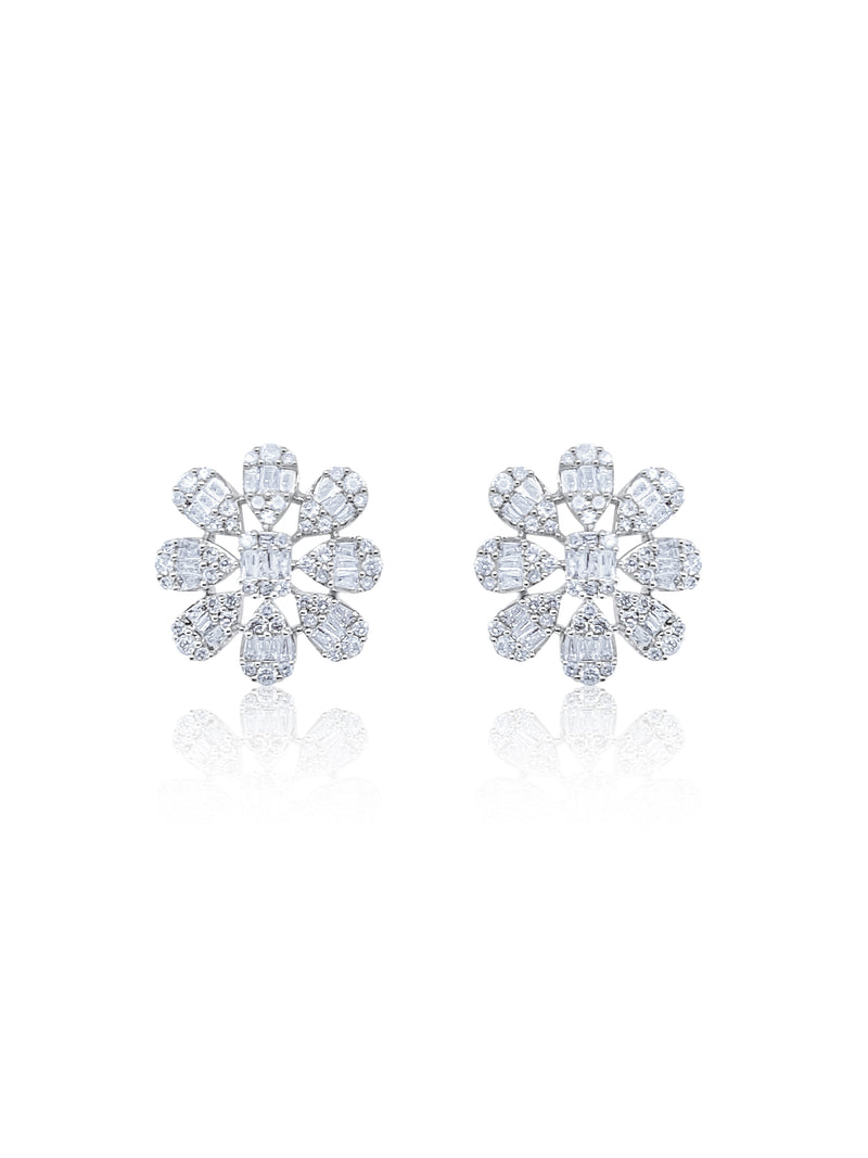 South Sea Pearl & Diamond Flower Earrings (White Gold) — Shreve, Crump & Low