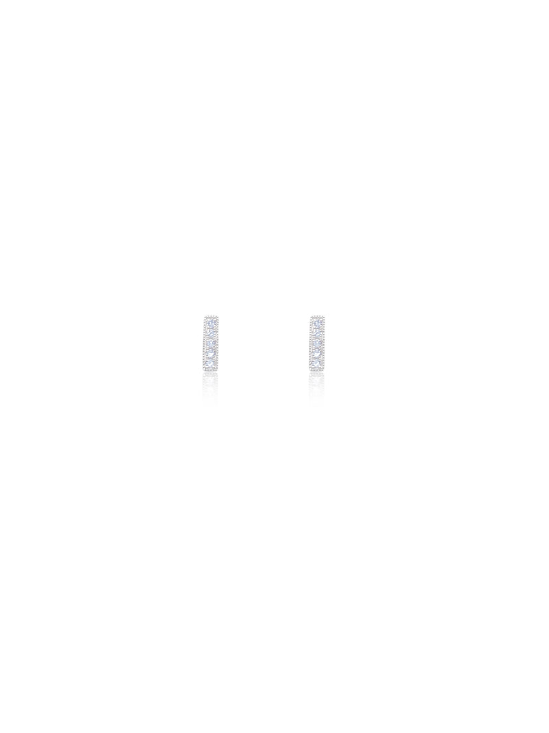 White Gold Bar Earrings