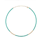 Microbead Emerald and Gold Bead Choker