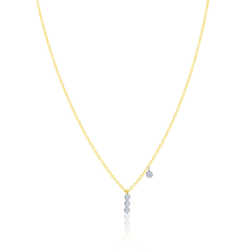 Dainty Diamond Bezel Stick Necklace