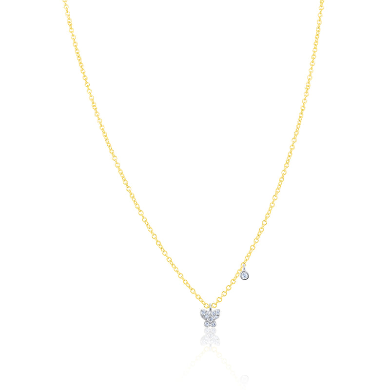14K Yellow Gold Diamond Butterfly Pendant Necklace | Shop 14k Yellow Gold  Lusso Necklaces | Gabriel & Co