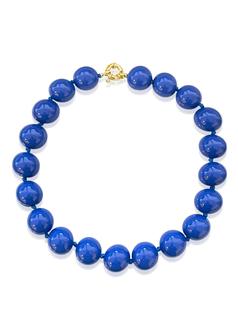 Resin Sphere Necklace in Cobalt Blue