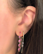 Yellow Gold Fringe Diamond Hoop
